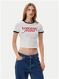 T-SHIRT SCRIPT RINGER DW0DW20631 ΕΚΡΟΥ SLIM FIT TOMMY JEANS