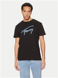 T-SHIRT SIGNATURE DM0DM21109 ΜΑΥΡΟ REGULAR FIT TOMMY JEANS