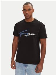 T-SHIRT SIGNATURE DNA DM0DM20817 ΜΑΥΡΟ REGULAR FIT TOMMY JEANS