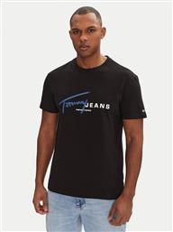 T-SHIRT SIGNATURE DNA DM0DM20817 ΜΑΥΡΟ REGULAR FIT TOMMY JEANS