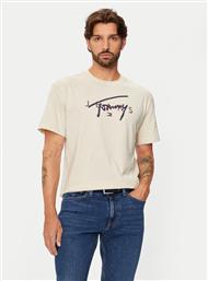 T-SHIRT SIGNATURE TWIST DM0DM19683 ΜΠΕΖ REGULAR FIT TOMMY JEANS από το MODIVO