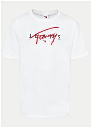 T-SHIRT SIGNATURE TWIST DM0DM19683 ΛΕΥΚΟ REGULAR FIT TOMMY JEANS