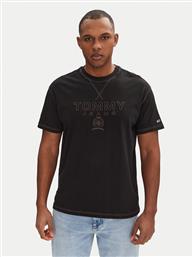 T-SHIRT TONAL CREST DM0DM20805 ΜΑΥΡΟ RELAXED FIT TOMMY JEANS