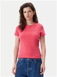 T-SHIRT TONAL LINEAR DW0DW20315 ΡΟΖ SLIM FIT TOMMY JEANS