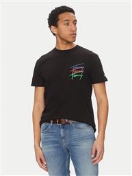 T-SHIRT TWISTED SIGNATURE DM0DM20771 ΜΑΥΡΟ REGULAR FIT TOMMY JEANS