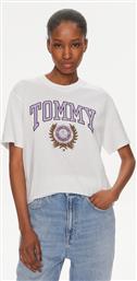 T-SHIRT VARSITY DW0DW17824 ΛΕΥΚΟ RELAXED FIT TOMMY JEANS από το MODIVO