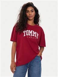 T-SHIRT VARSITY DW0DW18403 ΚΟΚΚΙΝΟ OVERSIZE TOMMY JEANS