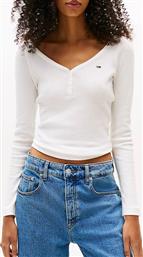 TJW SLIM HENLEY WAFFLE LS TOMMY JEANS