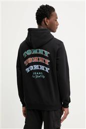 ΒΑΜΒΑΚΕΡΗ ΜΠΛΟΥΖΑ ΧΡΩΜΑ: ΜΑΥΡΟ, ΜΕ ΚΟΥΚΟΥΛΑ, DM0DM22365 TOMMY JEANS