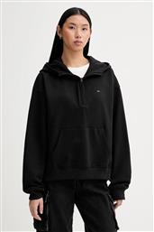 ΒΑΜΒΑΚΕΡΗ ΜΠΛΟΥΖΑ ΓΥΝΑΙΚΕΙΑ, ΧΡΩΜΑ: ΜΑΥΡΟ, ΜΕ ΚΟΥΚΟΥΛΑ, DW0DW21924 TOMMY JEANS