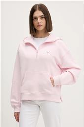 ΒΑΜΒΑΚΕΡΗ ΜΠΛΟΥΖΑ ΓΥΝΑΙΚΕΙΑ, ΧΡΩΜΑ: ΡΟΖ, ΜΕ ΚΟΥΚΟΥΛΑ, DW0DW21924 TOMMY JEANS