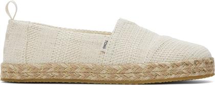 ΠΑΙΔΙΚΑ ΠΑΠΟΥΤΣΙΑ ΓΙΑ ΚΟΡΙΤΣΙΑ NATURAL UNDYED METALLIC LINEN STRIPE - ΕΚΡΟΥ TOMS