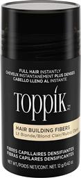 HAIR BUILDING FIBERS ΙΝΕΣ ΚΑΛΥΨΗΣ ΑΡΑΙΩΣΗΣ ΜΑΛΛΙΩΝ ΜΕ ΚΕΡΑΤΙΝΗ 12G - LIGHT BLONDE TOPPIK
