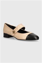 ΔΕΡΜΑΤΙΝΑ ΓΟΒΑΚΙΑ MARY JANE HEEL BALLET ΧΡΩΜΑ: ΜΠΕΖ, 160312-650 TORY BURCH