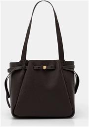 ΔΕΡΜΑΤΙΝΗ ΤΣΑΝΤΑ ROMY PEBBLED TOTE ΧΡΩΜΑ: ΚΑΦΕ, 163388-200 TORY BURCH από το ANSWEAR