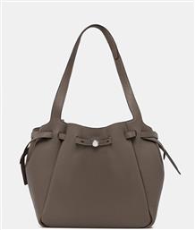ΔΕΡΜΑΤΙΝΗ ΤΣΑΝΤΑ ROMY PEBBLED TOTE ΧΡΩΜΑ: ΜΑΥΡΟ, 163388-001 TORY BURCH