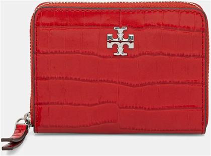 ΔΕΡΜΑΤΙΝΟ ΠΟΡΤΟΦΟΛΙ KIRA CROC SMALL ZIP ΧΡΩΜΑ: ΚΟΚΚΙΝΟ, 174401.600 TORY BURCH