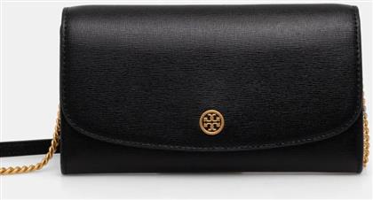 ΔΕΡΜΑΤΙΝΟ ΠΟΡΤΟΦΟΛΙ ROBINSON ΧΡΩΜΑ: ΜΑΥΡΟ, 137152.001 TORY BURCH