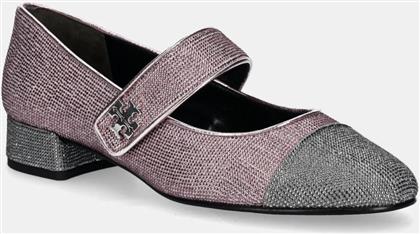 ΓΟΒΑΚΙΑ ΣΟΥΕΤ CAP-TOE MARY JANE PAVE HEEL BALLET ΧΡΩΜΑ: ΡΟΖ, 162495-500 TORY BURCH