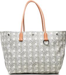 ΤΣΑΝΤΑ CANVAS BASKETWEAVE TOTE 139623 ΜΠΕΖ TORY BURCH