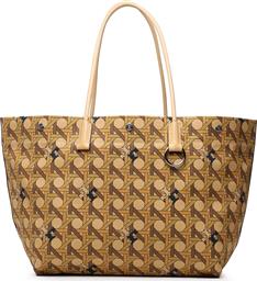 ΤΣΑΝΤΑ CANVAS BASKETWEAVE TOTE 139623 ΜΠΕΖ TORY BURCH