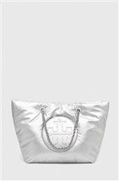 ΤΣΑΝΤΑ ELLA METALLIC PUFFY CHAIN ΧΡΩΜΑ: ΑΣΗΜΙ 152451.040 TORY BURCH