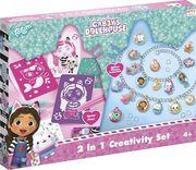 : GABBY'S DOLLHOUSE 2 IN 1 CREATIVITY SET GLITTER CHARM BRACELETS & SPRAY PENS TOTUM