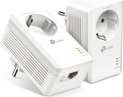 TL-PA7017P AV1000 POWERLINE ΔΙΠΛΟ KIT ΕΝΣΥΡΜΑΤΗ ΣΥΝΔΕΣΗ PASSTHROUGH ΕΩΣ 1000MBPS ΜΕ 1 ΘΥΡΑ ETHERNET TP-LINK