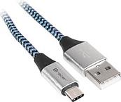 USB 2.0 CABLE TYPE-C A MALE - C MALE 1M BLACK/BLUE TRACER