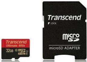 TS32GUSDHC10U1 32GB MICRO SDHC CLASS 10 UHS-I 600X ULTIMATE WITH ADAPTER TRANSCEND
