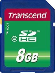 TS8GSDHC4 8GB SDHC CLASS 4 STANDARD TRANSCEND