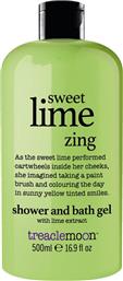 SWEET LIME ZING SHOWER & BATH GEL ΑΝΑΖΩΟΓΟΝΗΤΙΚΟ & ΕΝΥΔΑΤΙΚΟ ΑΦΡΟΛΟΥΤΡΟ ΣΩΜΑΤΟΣ ΜΕ ΕΚΧΥΛΙΣΜΑ ΜΟΣΧΟΛΕΜΟΝΟΥ 500ML TREACLEMOON