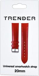 ΛΟΥΡΑΚΙ FAKE LEATHER BAND ΓΙΑ UNIVERSAL 20MM - RED TRENDER