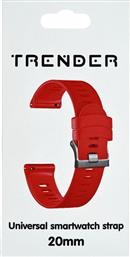 ΛΟΥΡΑΚΙ SILICONE BAND ΓΙΑ UNIVERSAL 20MM - RED TRENDER