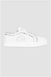 TRUSSARDI ΓΥΝΑΙΚΕΙΑ SNEAKERS ΜΕ ΔΙΑΤΡΗΤΟ LOGO ΚΑΙ ΜΕΤΑΛΛΙΖΕ ΛΕΠΤΟΜΕΡΕΙΕΣ - 79A00588-9Y099999 ΜΠΕΖ TRUSSARDI BAZAAR