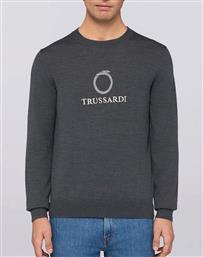 KNITWEAR-MAGLIONE GIROCOLLO IN MISTO LANA CON JACQUARD UROBORO TRUSSARDI