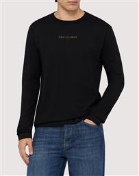 T-SHIRT REGULAR FIT A MANICHE LUNGHE CON STAMPA TRUSSARDI