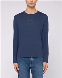 T-SHIRT REGULAR FIT A MANICHE LUNGHE CON STAMPA TRUSSARDI