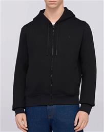 TRUSARDI SWEAT-FELPA CON ZIP E CAPPUCCIO IN JERSEY DIAGONALE CON RICAMO PUNTO CUORE TRUSSARDI