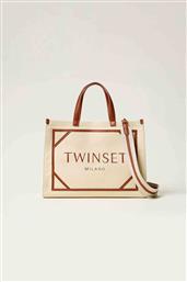 ΓΥΝΑΙΚΕΙΑ ΤΣΑΝΤΑ ΩΜΟΥ SHOPPER ''CANVAS'' - 251TB7081 ΛΕΥΚΟ TWINSET