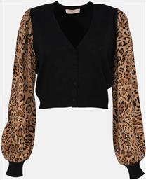 ΓΥΝΑΙΚΕΙΑ ΖΑΚΕΤΑ ΜΕ ANIMAL PRINT ΜΑΝΙΚΙΑ - 252TP3151 ΜΑΥΡΟ TWINSET