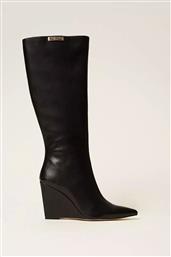 ΓΥΝΑΙΚΕΙΕΣ ΜΠΟΤΕΣ WEDGE ΜΕ LOGO PLATE - 252TGT210 ΜΑΥΡΟ TWINSET