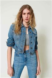 ΓΥΝΑΙΚΕΙΟ DENIM JACKET CROPPED - 242TP2562 ΜΠΛΕ ΑΝΟΙΧΤΟ TWINSET