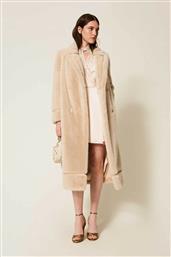ΓΥΝΑΙΚΕΙΟ ΜΑΚΡΥ ΠΑΛΤΟ FAUX FUR - 252TT2152 ΕΚΡΟΥ TWINSET