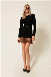ΓΥΝΑΙΚΕΙΟ MINI ΦΟΡΕΜΑ ΠΛΕΚΤΟ ΜΕ ANIMAL PRINT ΛΕΠΤΟΜΕΡΕΙΑ - 252TP3153 ΜΑΥΡΟ TWINSET