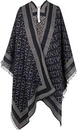 ΓΥΝΑΙΚΕΙΟ ΠΛΕΚΤΟ PONCHO ΜΕ ALL-OVER LOGO PRINT - 242TO504A ΜΑΥΡΟ TWINSET