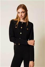 ΓΥΝΑΙΚΕΙΟ ΠΛΕΚΤΟ ΣΑΚΑΚΙ ΜΕ LOGO BUTTONS FITTED - 252TP320A ΜΑΥΡΟ TWINSET