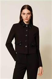 ΓΥΝΑΙΚΕΙΟ ΣΑΚΑΚΙ ΜΕ ΛΕΠΤΟΜΕΡΕΙΕΣ ΑΠΟ ΠΑΓΙΕΤΑ SLIM FIT - 252TT2230 ΜΑΥΡΟ TWINSET