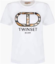 ΓΥΝΑΙΚΕΙΟ ΒΑΜΒΑΚΕΡΟ T-SHIRT ΜΕ LOGO PRINT - 242TP2523 ΛΕΥΚΟ TWINSET