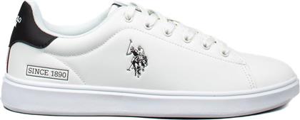 ΑΝΔΡΙΚΑ SNEAKERS BYRON001C-WHI-BLK04 ΛΕΥΚΟ US POLO ASSN